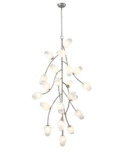 Bethel International YS101C27SL - 22-Light antique silver iron frame chandelier with white glass shades